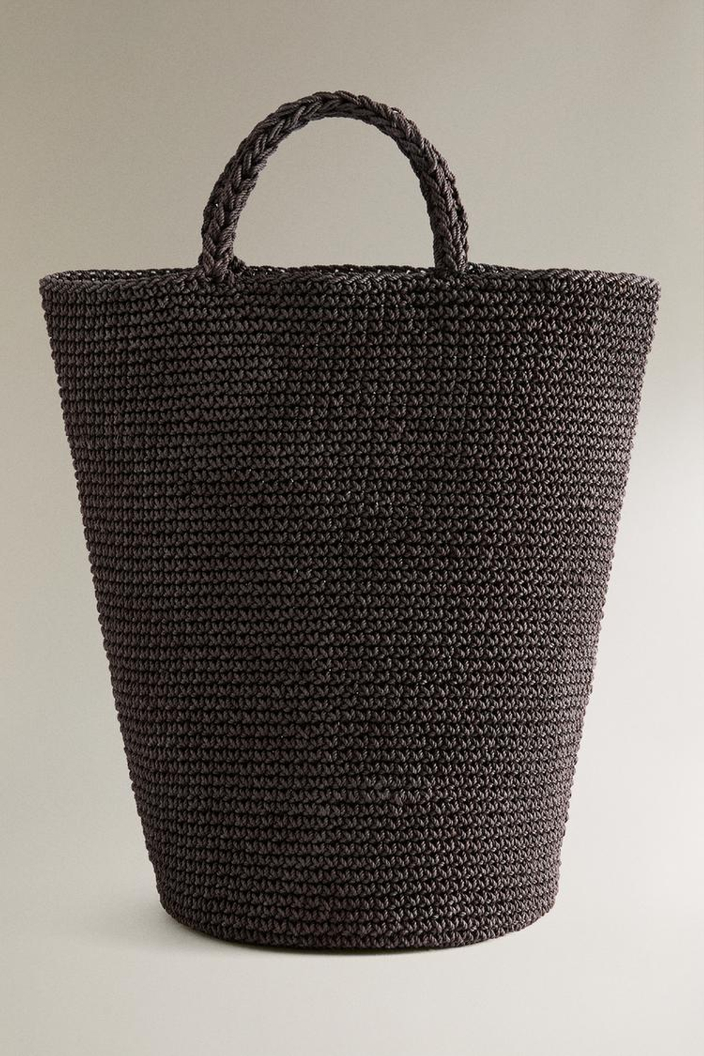 ZARA HOME СУМКА С ЭФФЕКТОМ ПЛЕТЕНИЯ, КОРИЧНЕВЫЙ