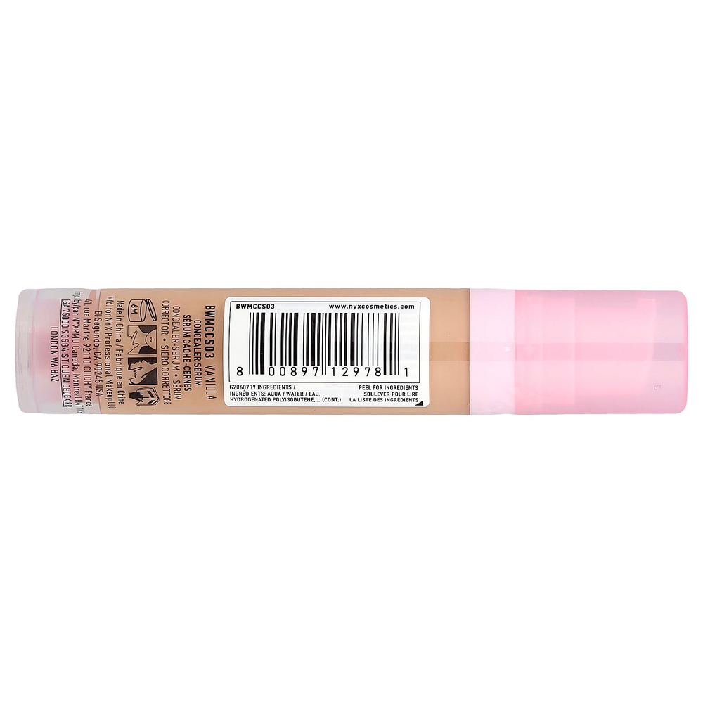 NYX Professional Makeup, Bare With Me, консилер-сыворотка, 03 ваниль, 9,6 мл (0,32 жидк. Унции)