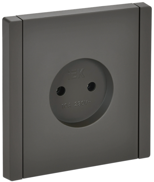 FORTE&PIANO Розетка 1-местная без заземления без защитных шторок винтовое крепление 10А FP318 серый IEK