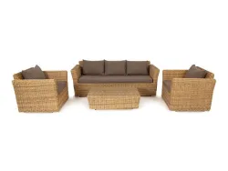 "Капучино" лаунж-зона из искусственного ротанга, цвет соломенный