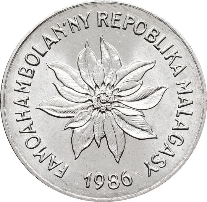 2 франка 1986 Мадагаскар