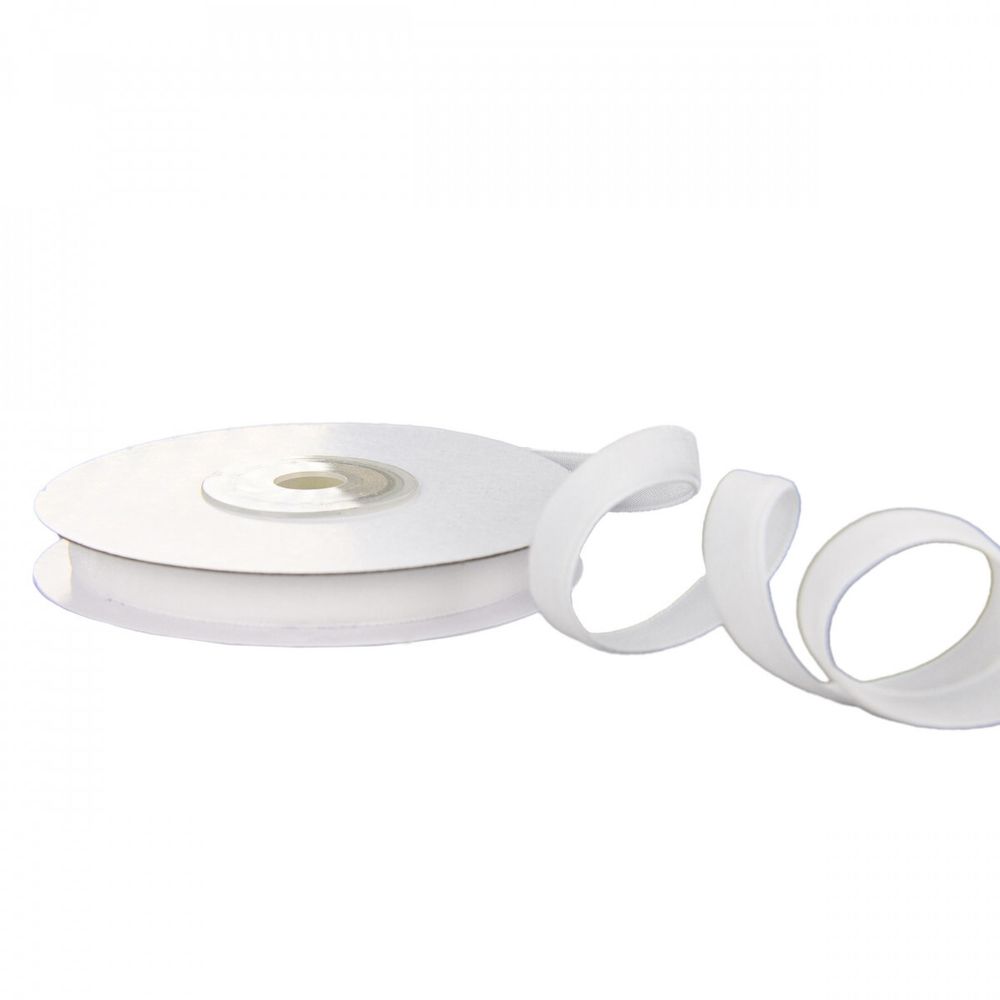 Лента ВЕЛЬВЕТ 1см*5ярд БЕЛЫЙ