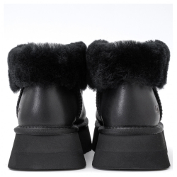 UGG Funkette Platform Boots Leather Black