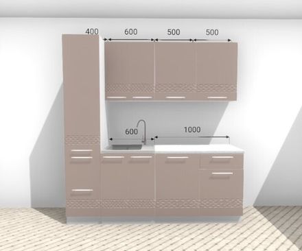 Кухонный гарнитур Капля Баклажан 2,0м