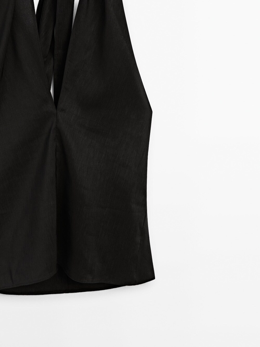 Massimo Dutti Топ с V-образным вырезом и горловиной халтер, черный