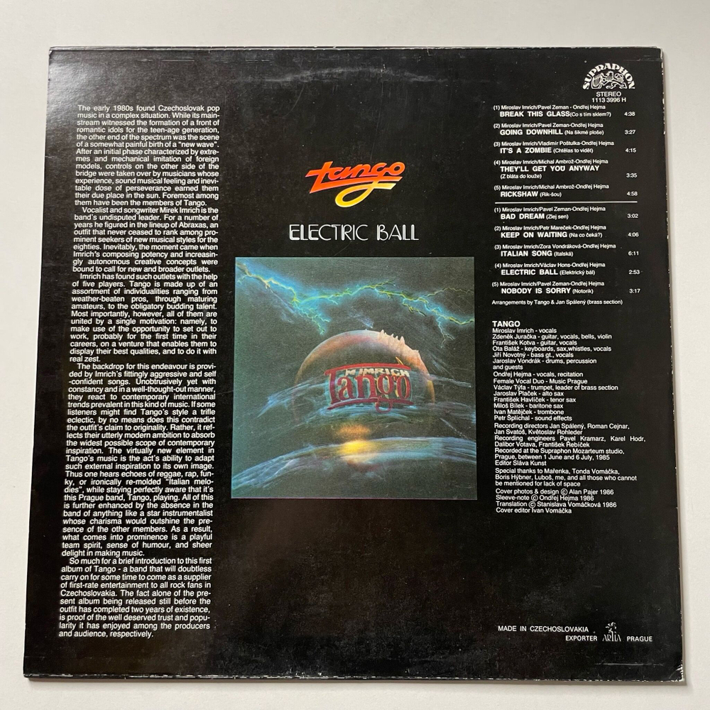 Винтажная виниловая пластинка LP Tango Electric Ball (Чехословакия 1986)