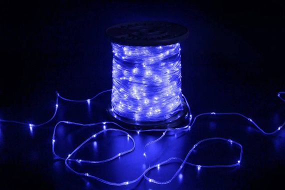 Светодиодная гирлянда Краса 200 м., 2000 LED, 24V, синий, статика, прозрачный провод, Teamprof (TPF-CR200-24V-T/B)