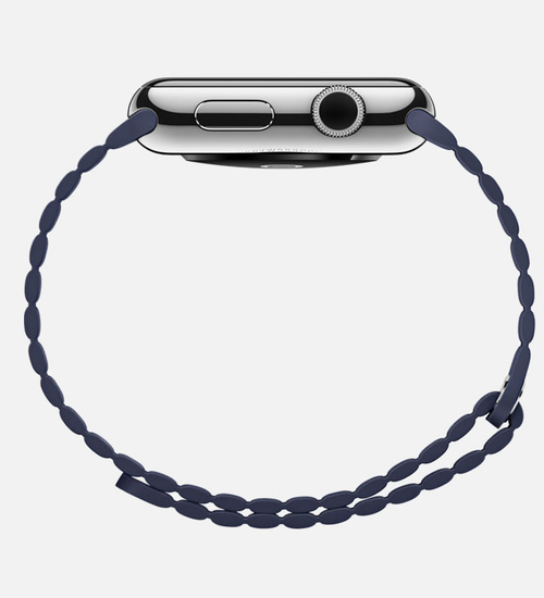 Часы смарт Apple Watch 42мм (синий кожаный с магнитной застежкой)