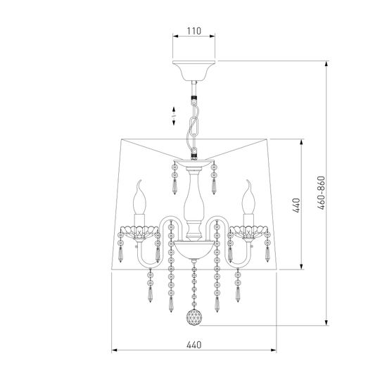 2045/5 / подвесной светильник /   хром/белый
