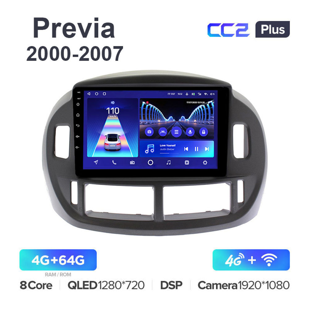 Teyes CC2 Plus 9"для Toyota Previa 2000-2007