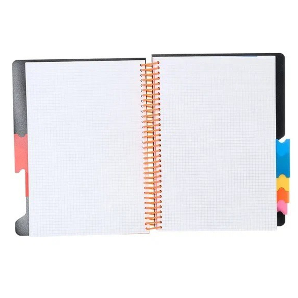 Блокнот Basir, формат А4, серия "Office", обложка пластиковая цветная с 5-ю пластиковыми разделителями, размер 22*29 см, 200 листов, 4 цвета ассорти