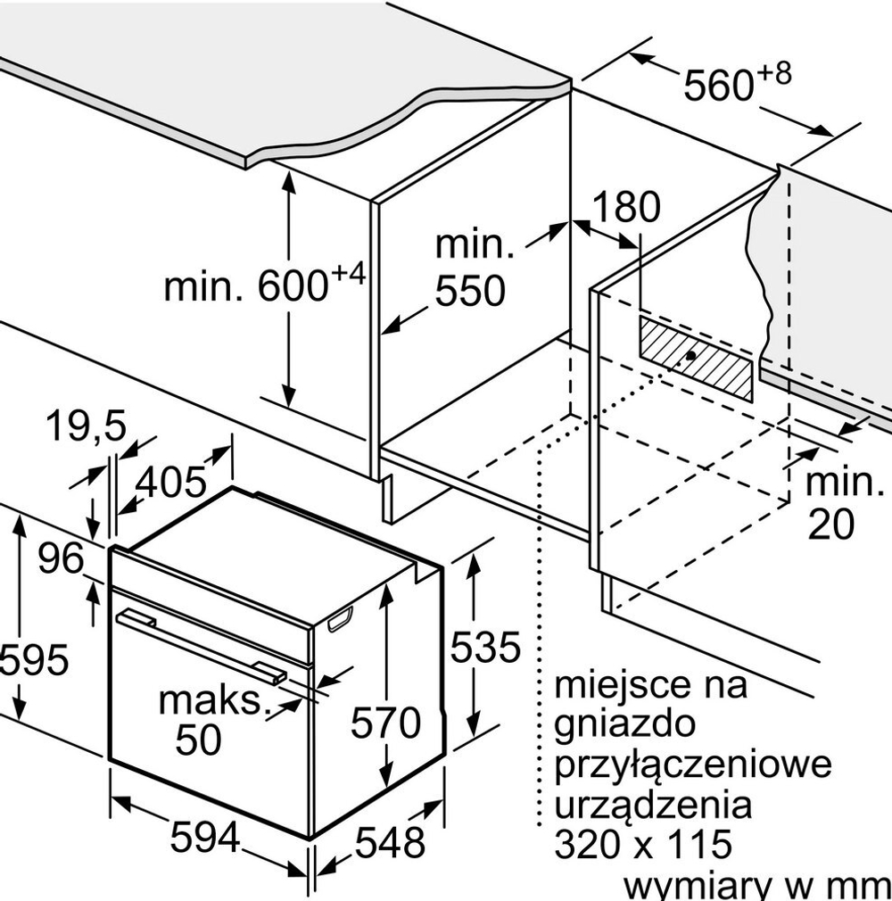 Встраиваемый духовой шкаф BOSCH HBA534EB0