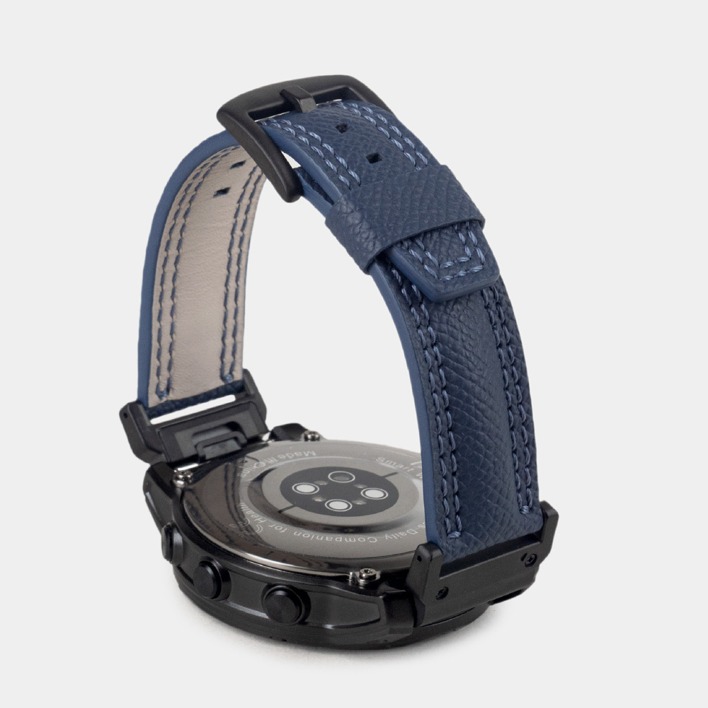 Ремешок для часов Garmin 43 mm с креплением из кожи теленка, синего цвета