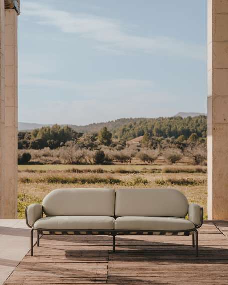 Joncols 3-местный алюминиевый диван зеленого цвета 225 см