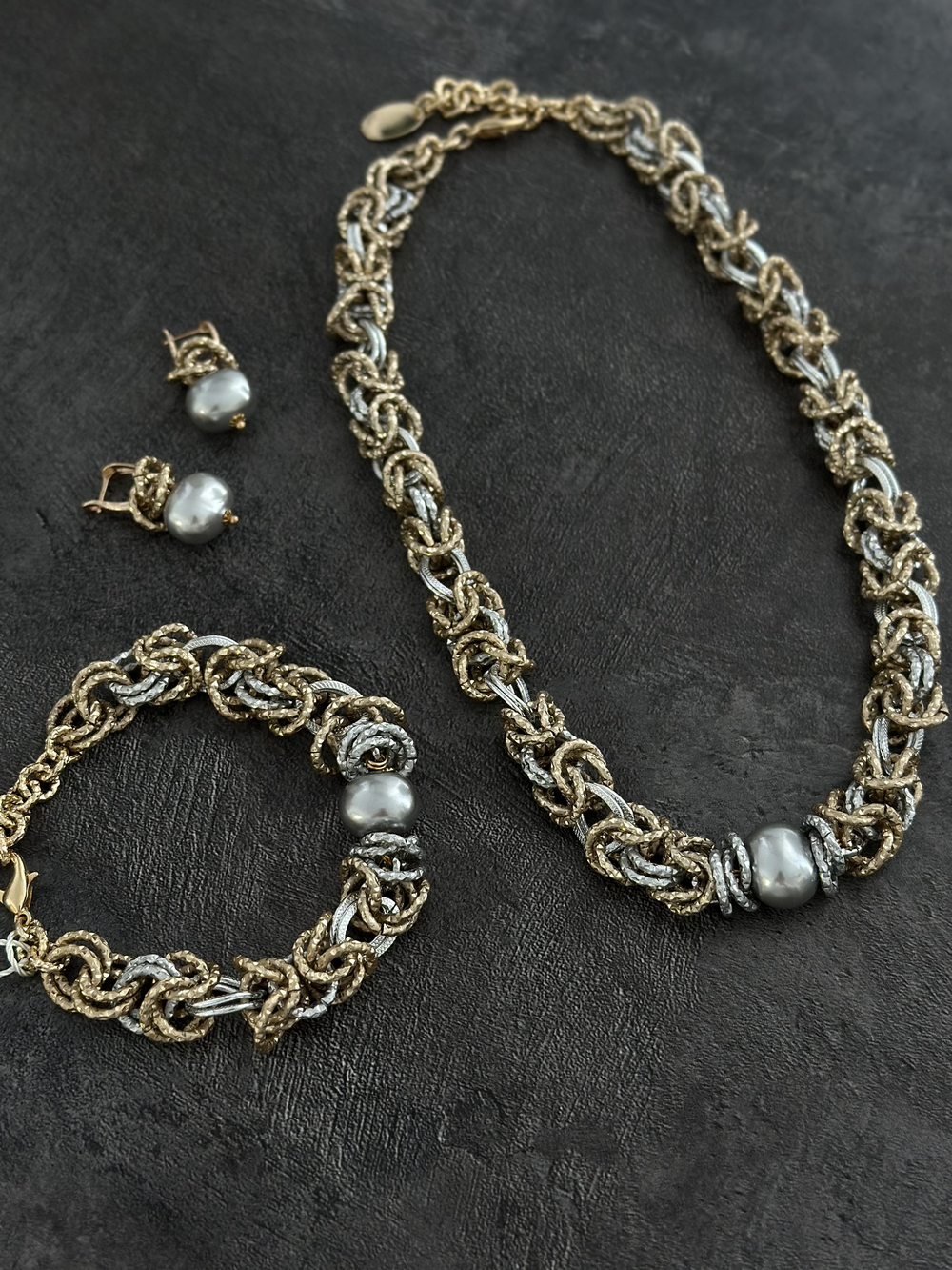 HMG 1131 Sg серый жемчуг Майорка Браслет Византия арт.1290