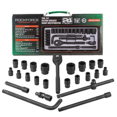 Набор инструментов 24пр. 1/2''(6гр.)(8-32мм) RockForce RF-4245B-5MPB