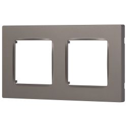 Рамка для розеток и выключателей ЭРА Серия 12 12-5202-16 на 2 поста, Классик, титан