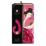 Малиновый гибкий вибростимулятор 18,5см с двумя моторами Shunga MIYO SH-MIYO-501