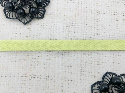 Лента киперная, хлопок, ш. 1 см, бледно-жёлтый