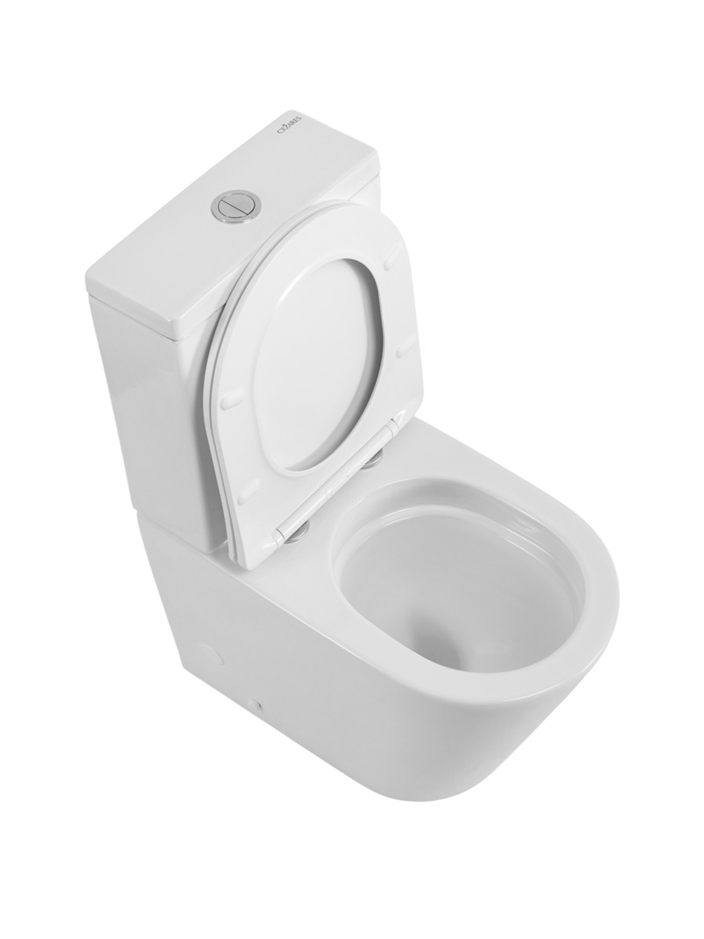 Унитаз-компакт CEZARES LINER CZR-6726-CP-TOR/SC безободковый с сиденьем и смывом TORNADO