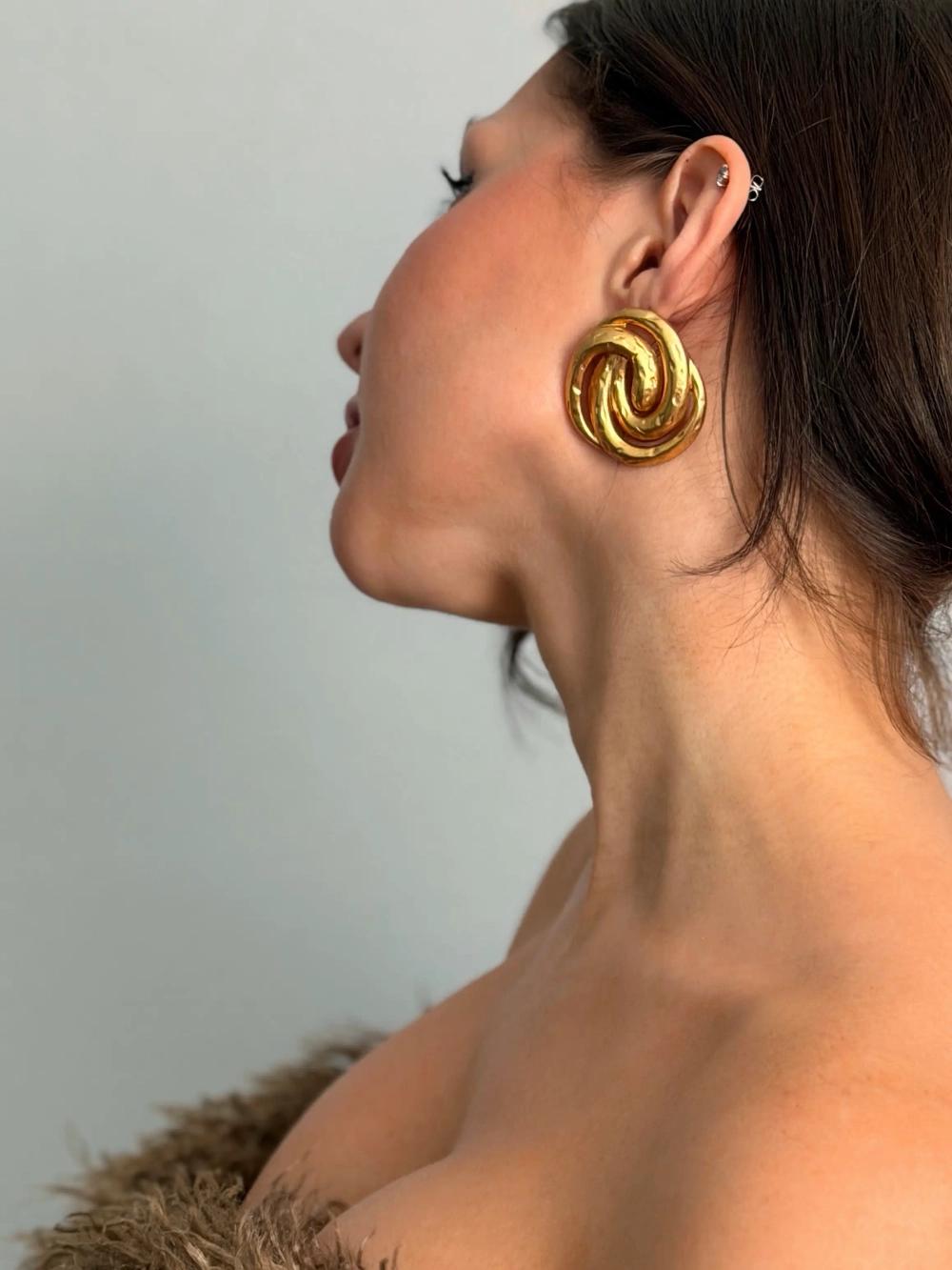 Серьги Лабиринт, Золотые