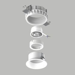 G214606WMOD Светильник DOMINO ROUND под LED модуль/лампу МR16 БЕЛЫЙ (214610+214606+214006)