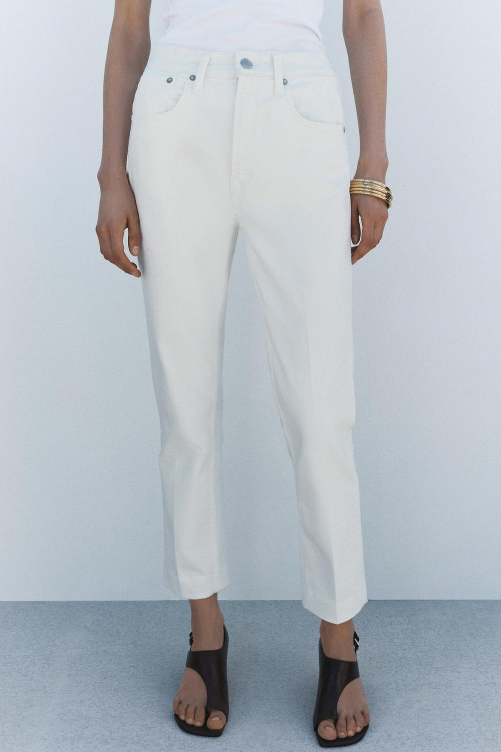 Джинсы bootcut cropped с высокой посадкой — zw collection