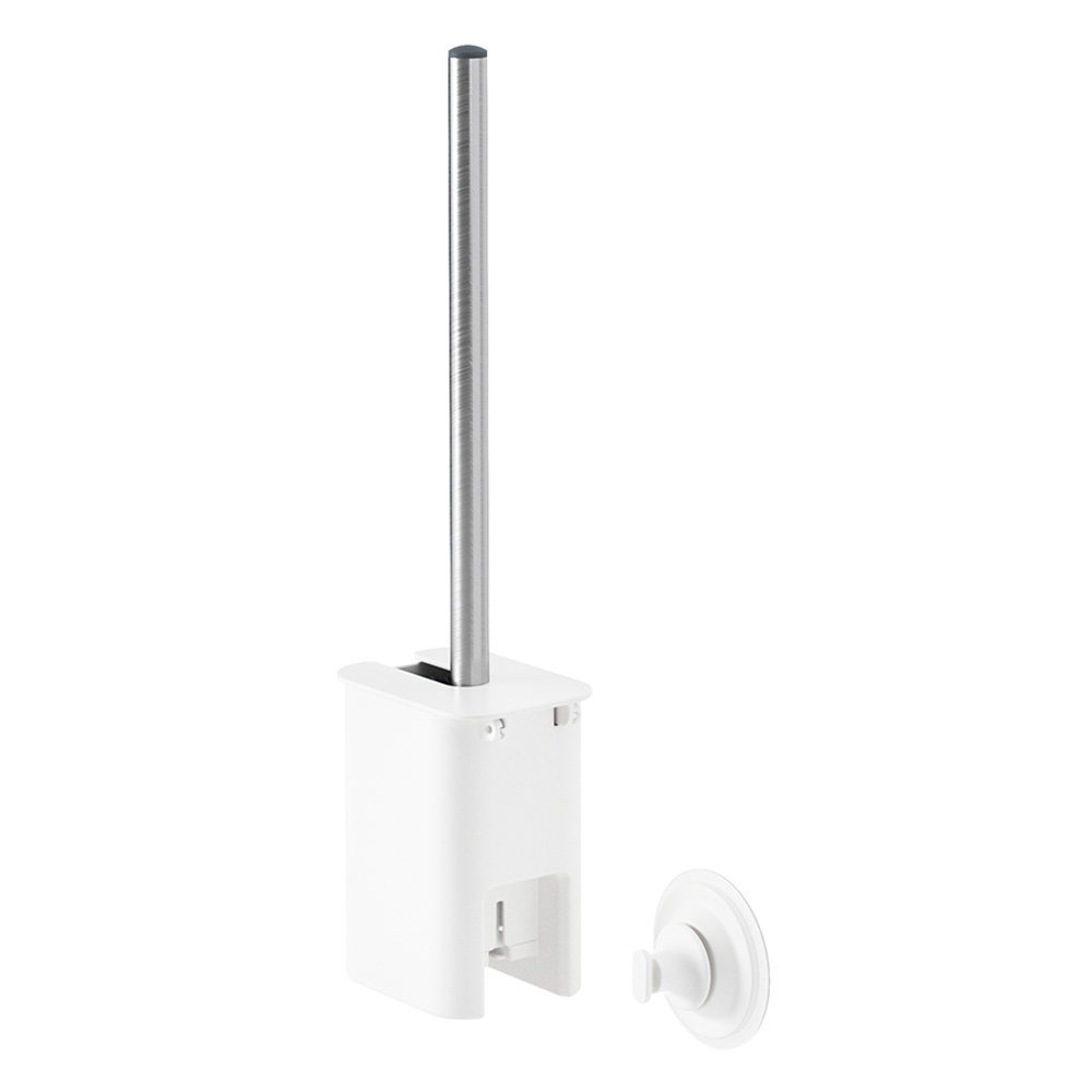Ершик для туалета с держателем flex adhesive, белый