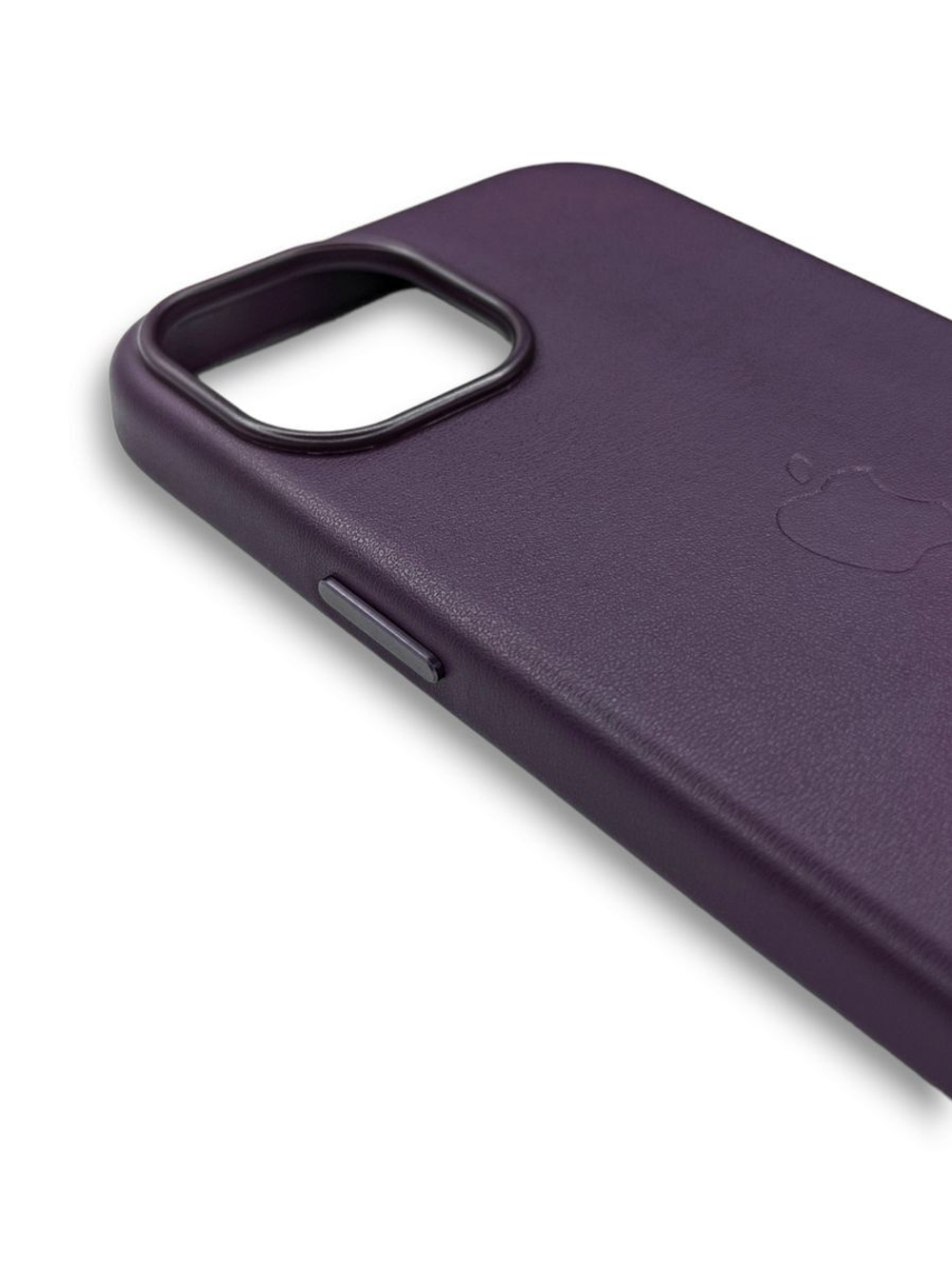 Кожаный чехол Leather Case iPhone 15, Dark Cherry Темно-фиолетовый