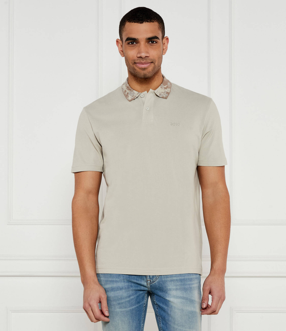 Поло Pe_JungleCollar BOSS ORANGE - бежевый(50530751)