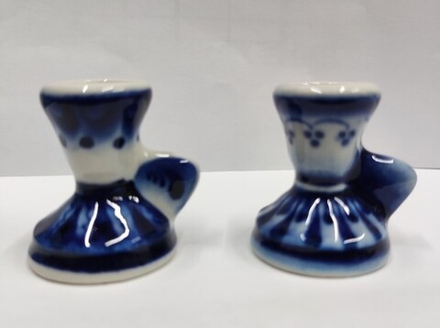 Подсвечник 3,4 см с ручкой (Гжель)