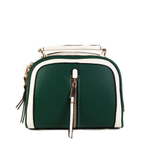 Сумка женская средняя 22х18,5х10 см бело-зелёная 1398-3