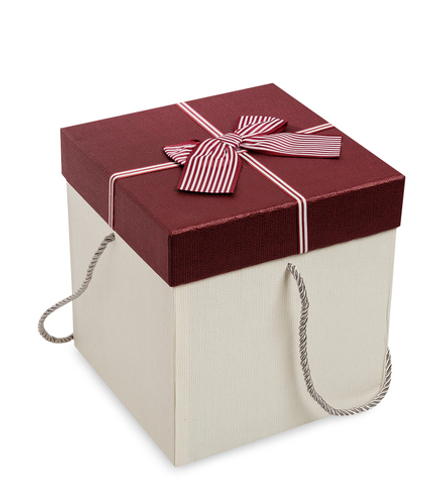 WG-33/3-A Коробка подарочная «Куб» цв.бел./бордов