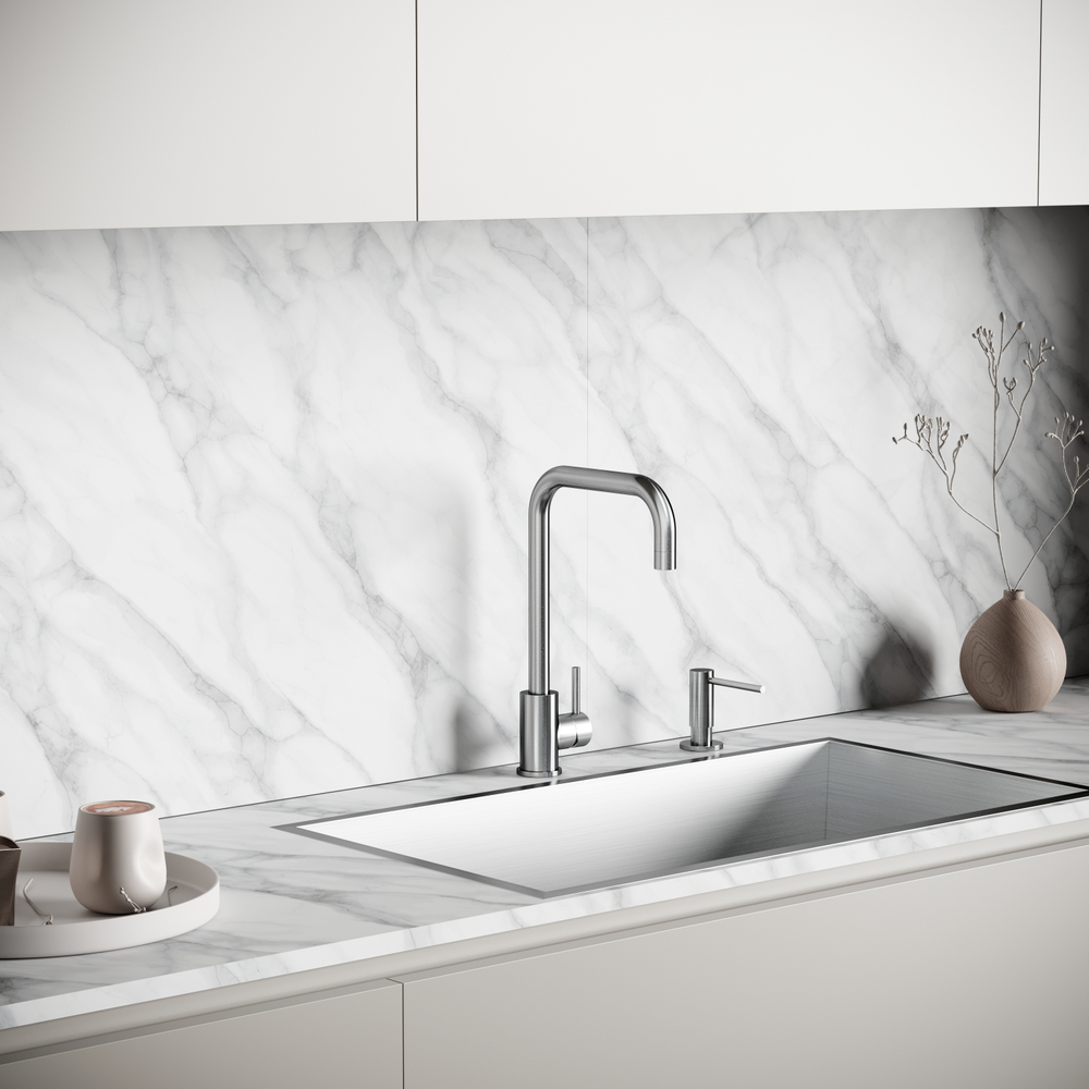 Смеситель для кухни из нержавеющей стали Sancos Stainless, с поворотным Г изливом, SC12002SS