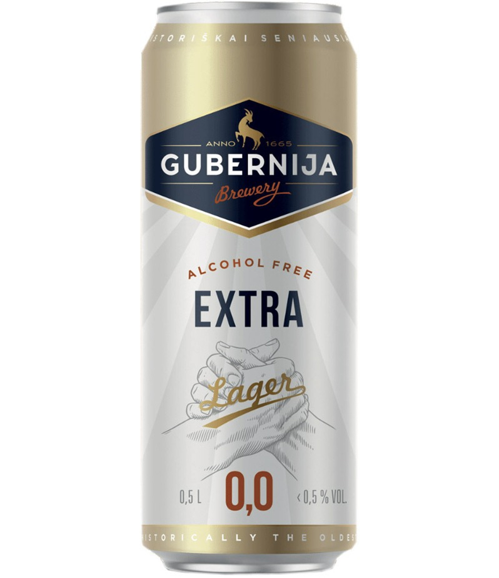 Пиво Gubernija Extra Lager 0.0% 0,5 л. in can