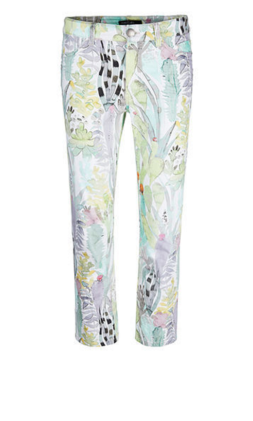 Брюки из эластичного хлопка с цветочным принтом