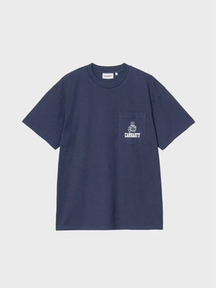 Футболка Carhartt WIP Pond Corps Pocket Blue Heavy stone wash