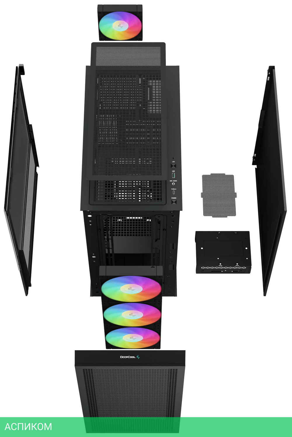 Корпус DeepCool CH560 ATX без БП черный (R-CH560-BKAPE4-G-1)