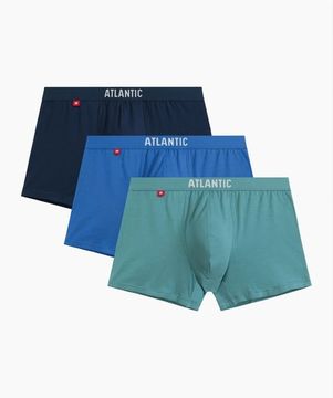 Трусы мужские боксеры (3шт), Atlantic 3MH-011, голубой + темно-голубой + светло-зеленый