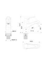 Смеситель для раковины WONZON & WOGHAND, Хром (WW-A40212-CR)