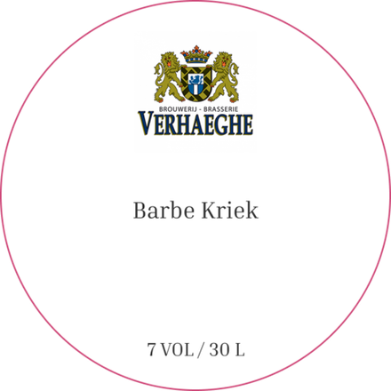 Пиво Верхаге Барбе Крик / Verhaeghe Barbe Kriek 30л - кег
