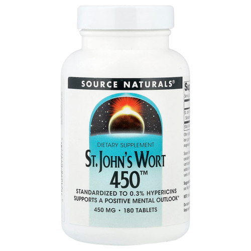 Source Naturals, Зверобой 450 ™, 450 мг, 180 таблеток