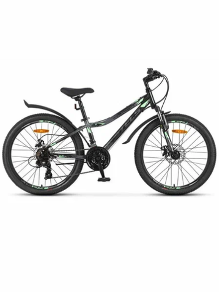 Велосипед горный STELS TURBO 410 MD 24" (12", Z010, черный/зеленый)