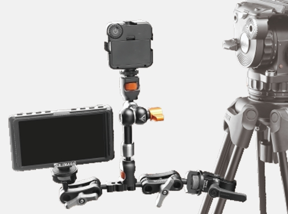 E-IMAGE EI-A74 TWIN arm monitor mount w/quick lock&unlock 1/4" knobs Кронштейн шарнирный двойной