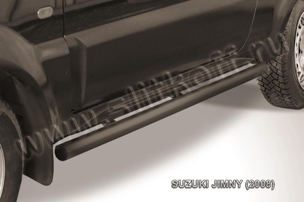 Пороги стальные Suzuki Jimny (1998-2019) d57 труба (серебристые)