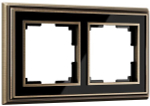 WL17-Frame-02/ Рамка на 2 поста (бронза/черный)