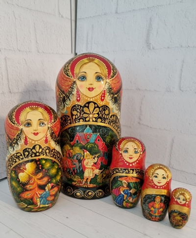 Матрешка 18см "Снегурочка" 5 мест