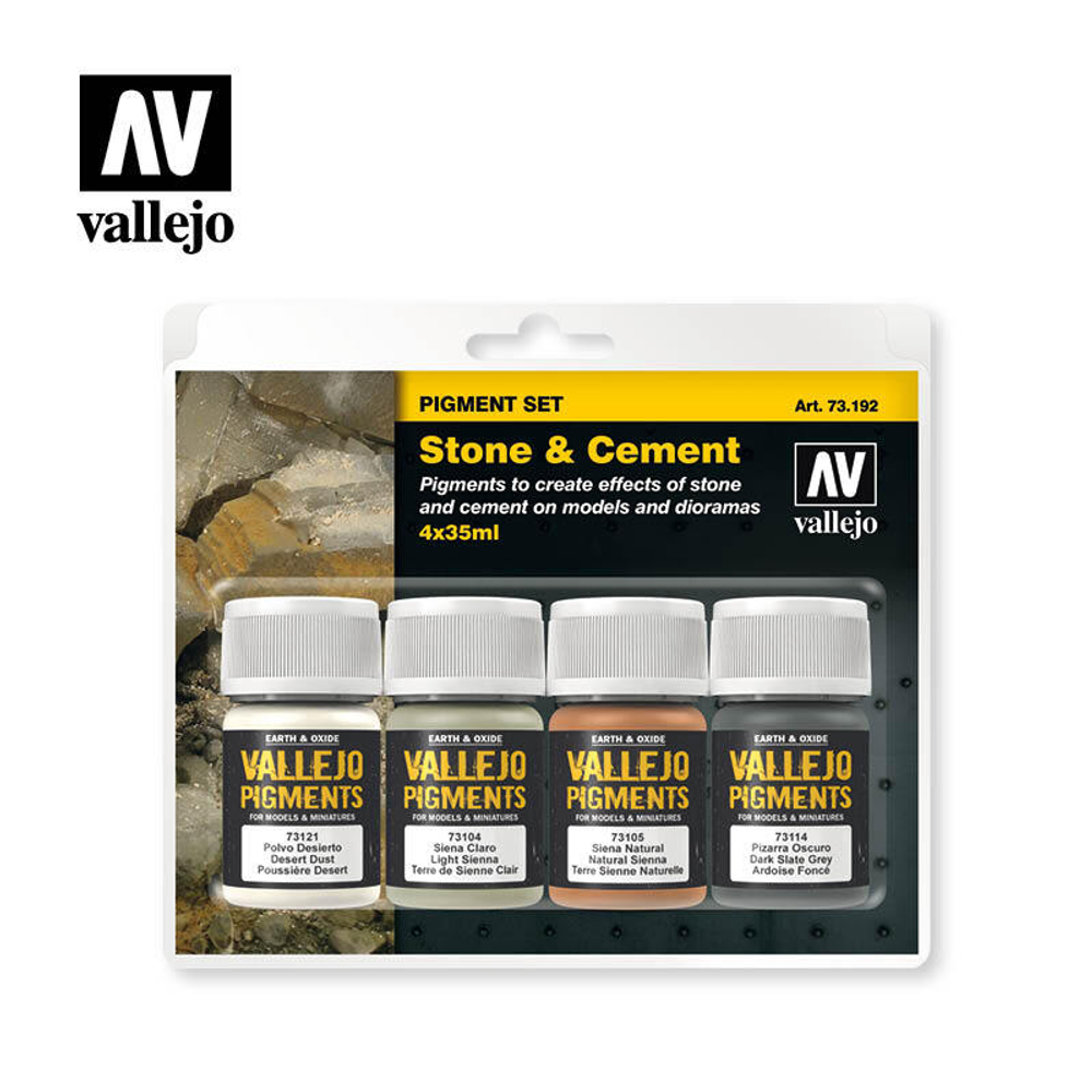 Набор красок Vallejo Pigments Set: Stone & Cement