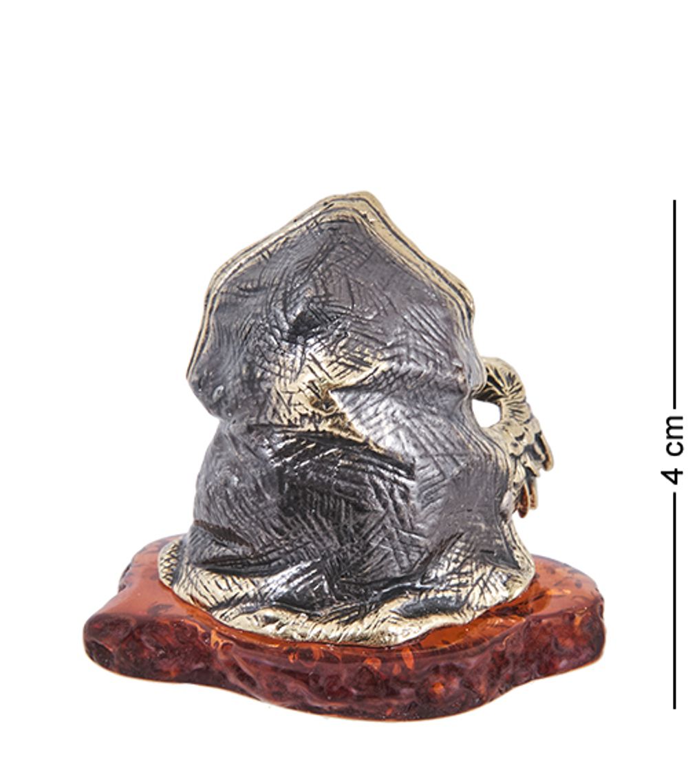 Народные промыслы AM-4021 Фигурка «Птица Сова Мерзляка» (латунь, янтарь)