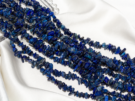 Нить бусины из лазурита 8-10мм (галька)